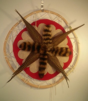32'' Willow Hoop - bird tail -  Dream catcher - Art Wall hanging