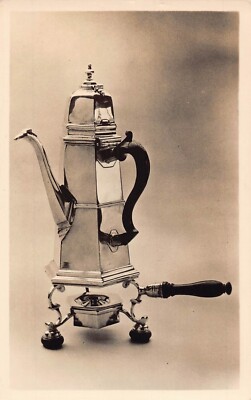 Irish Artefact Silver Chocolate Pot and Stand vintage postcard