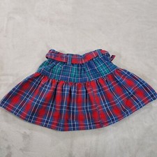 Vintage OshKosh BGosh Girls Skirt Size 4 Toddler Plaid Made in USA Holiday