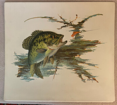 Vintage 1960's Fred Sweney Large Mouth BASS  Formcraft Vacuum Form Print USA