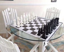 Giant 8 Inch Medieval King Arthur Themed Chess Set Indoor Outdoor