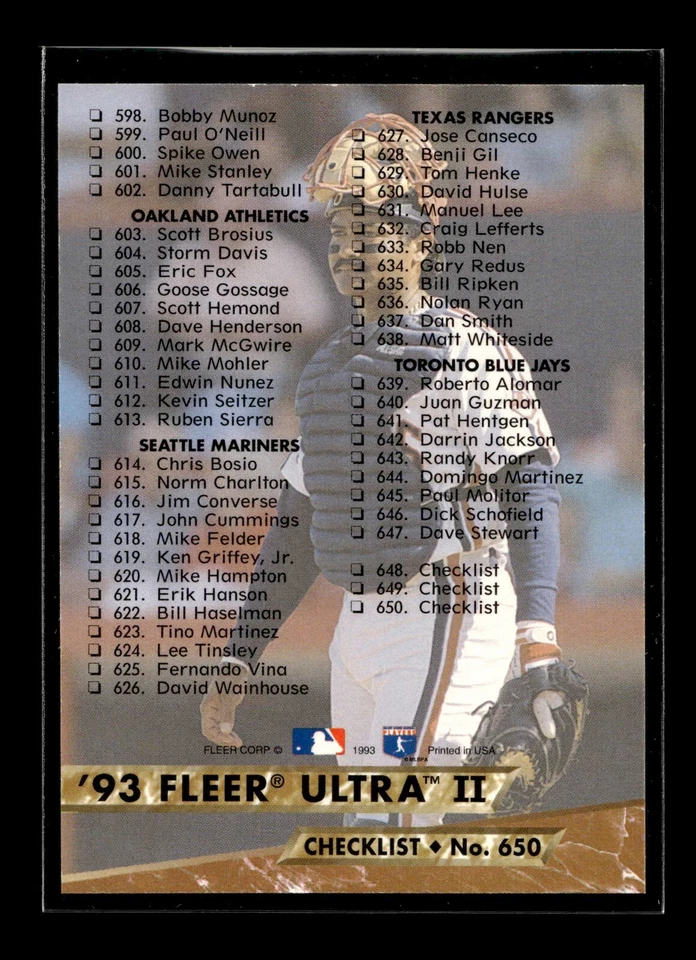 1993 Fleer Ultra #650 Junior Ortiz CL (NM)(BAS) - Image 2 of 2