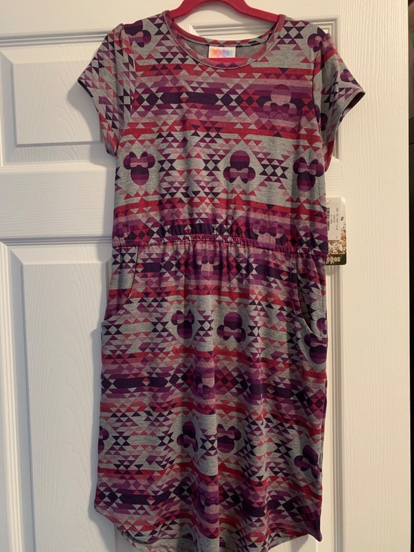 LuLaRoe Disney Mae Dress Kids Minnie Mouse size 12