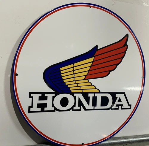 Vintage Style Honda Wing Motorcycle Heavy Steel Metal Quality Sign