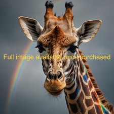 Rainbow Giraffe | High Resolution Digital Wall Art Print | Download