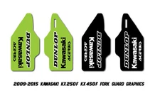 Fork Guard Graphics KAWASAKI GREEN KXF250 KXF450 2009- 2015 MX GLOSS DECALS