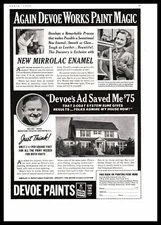 1938 Devoe & Reynolds Paints Mirrolac Enamel 2-Coat System Paint Magic Print Ad