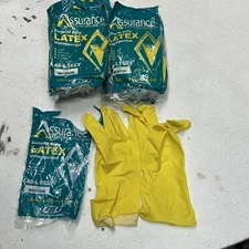 12-pair 12” Latex Dishwashing / Multipurpose Gloves Non Slip Grip MEDIUM 48L162Y