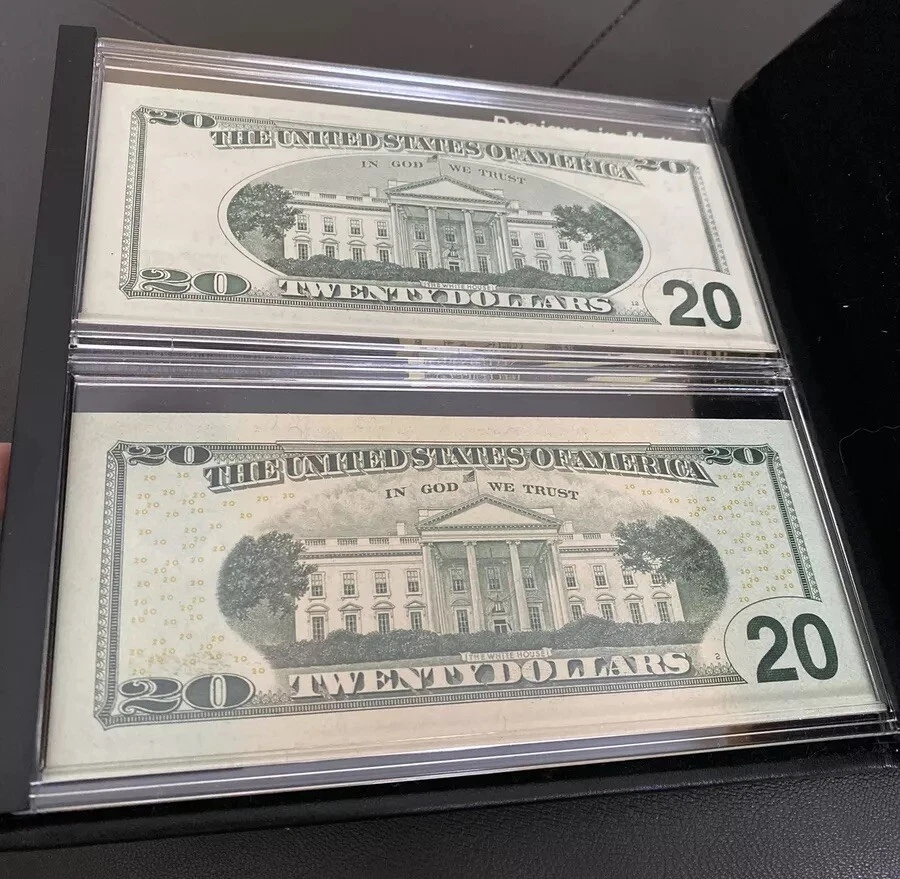 Super Low  binary QUAD #00004444 $20 Uncirculated 2001& 2004 BEP MATCH SET Rare！ - Image 2 of 4