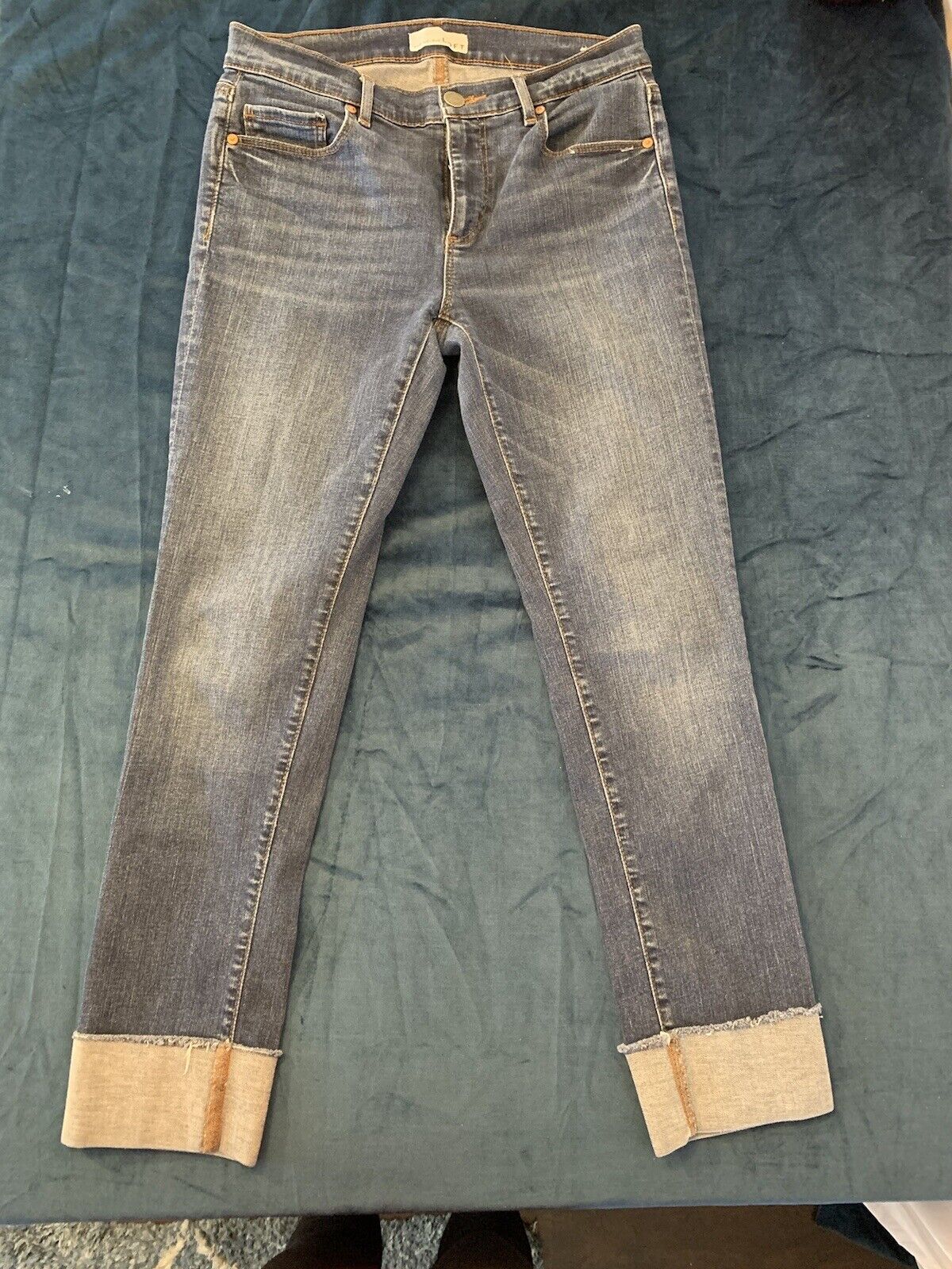 LOFT Modern Straight Cuffed Womens Jeans Size 28 … - image 1