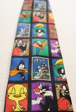 Mens Looney Tunes Stamp Collection Design Neck Tie, 100% Polyester Made in USA
