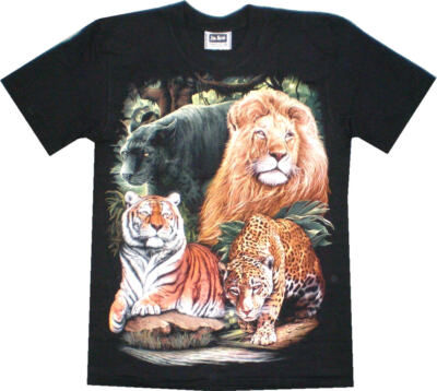 T-Shirt, schwarzes Shirt, EAGLE-Shirt -Löwe, Panther, Leo, Tiger -unisex- S -XL
