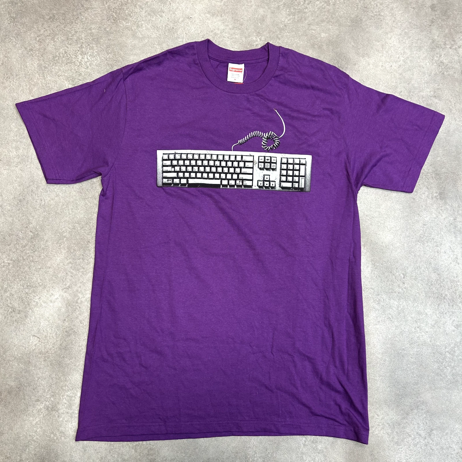 Supreme T Shirt Homme Medium Vintage USA Clavier Point Unique Coton Tee Violet