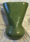 Vintage Shawnee Pottery Large Green Vase # 890 textured latticework design