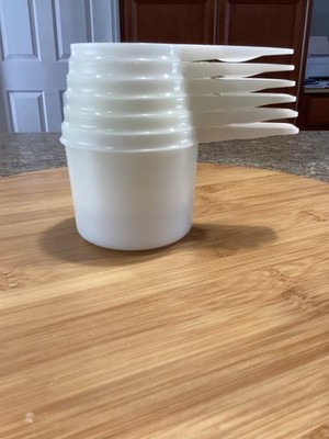Tupperware USA Vintage Opaque Sheer  White Measuring Cups 6Pc Set