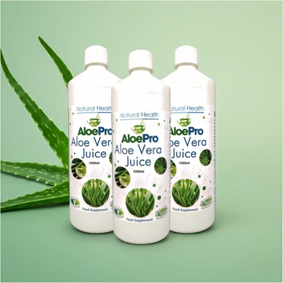 AloePro Aloe Vera Juice Triple Pack – 3 x 1L Pure Aloe Barbadensis