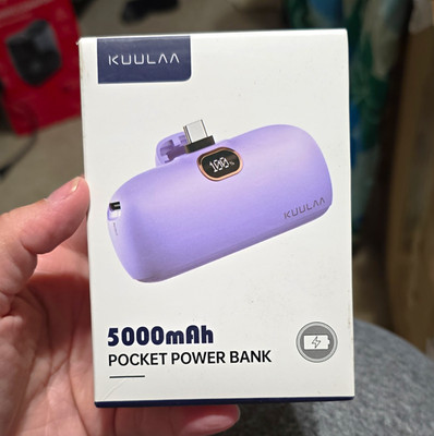 KUULAA 5000mAh Pocket Power Bank USB-C Portable Charger - Purple
