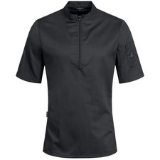 Greiff GASTRO MODA Cuisine Herren Premium-Kochshirt Kurzarm Slim Schwarz
