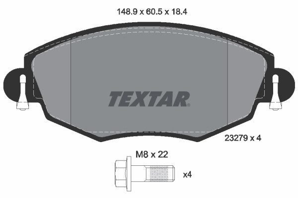 Plaquettes de frein à disque Textar 2327904 compatible avec OE 1121894 112