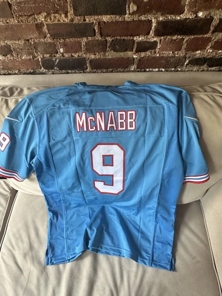 Erroneous Steve McNair Jersey (McNabb On Back) Replica Houston Oilers Jersey Foto 2 de 3