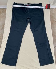 Merona Black Modern Straight Leg Flat Front Pants Women's Cotton Spandex Regular