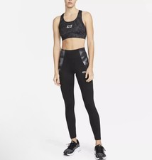 Nike Women's One Icon Clash Dri-FIT Mid-Rise Training Tights Size M, New