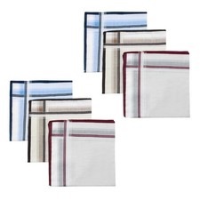 Cotton Handkerchiefs for Men 16'' Plaid Pocket Squares Men Classic Assorted P...