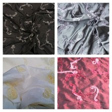 LUXURY Taffeta Material 3D Ribbon Organza Floral Victorian Gothic Dress Fabric