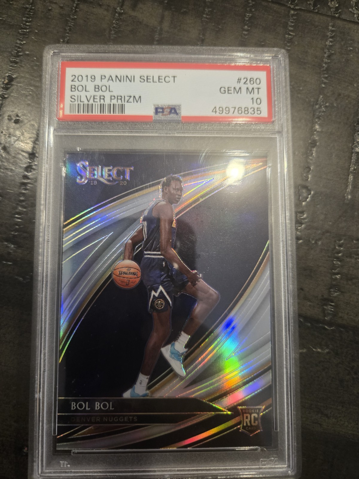 2019 Panini Select Bol Bol Silver Prizm Courtside Rookie RC #260 PSA 10 Nuggets