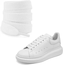 Flat Thick Cotton Shoe Laces for Alexander Mcqueen Sneakers,1/2''(1.2Cm) Jumbo F