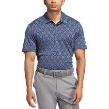 NWT Men's Adidas Ultimate365 Tour Heat.Rdy Jacquard Polo - Medium - Blue