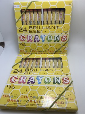 OOLY Brilliant Bee Natural Beeswax Crayons TWO Sets of 24 New In Box 48 Total