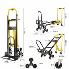 3 in 1 Aluminum Stair Climber Hand Truck Heavy Duty Climbing Cart Dolly 1000 Lbs