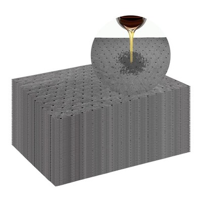 50 PCS Oil Absorbent Pads, 13'' x 10'' Weight Dimpled Pad Polypropylene Mat for...