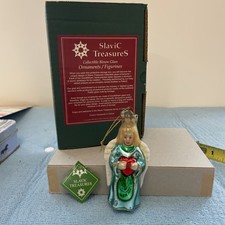 Slavic Treasures Blown Glass Ornament Made In Poland “Peace Angel” 3.5”