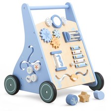 Beright Wooden Baby Walker Push and Pull Learning Activity Walker with Wheels...
