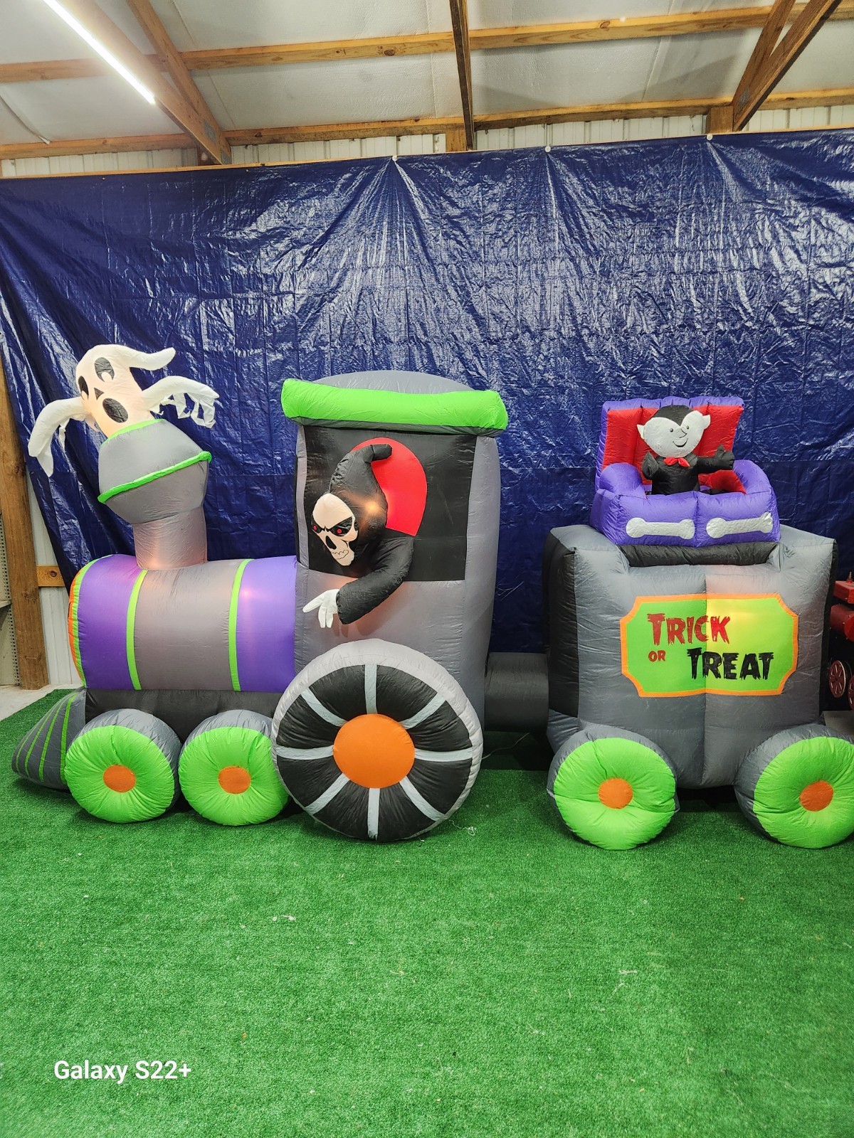 13ft Gemmy Airblown Inflatable Prototype Halloween Reaper Train #222539 ...