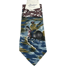 Rockmount Ranch Wear Vtg Limited Edition 111 Many Rivers To Cross 100 Silk Tie
