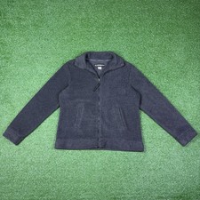 Vintage 90s Express World Brand Grey Full Zip Fleece Sweatshirt Women's Large