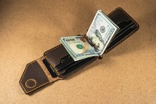 Handmade Money Clip Wallet for Men Full Grain Leather, Gift For Father, Husband