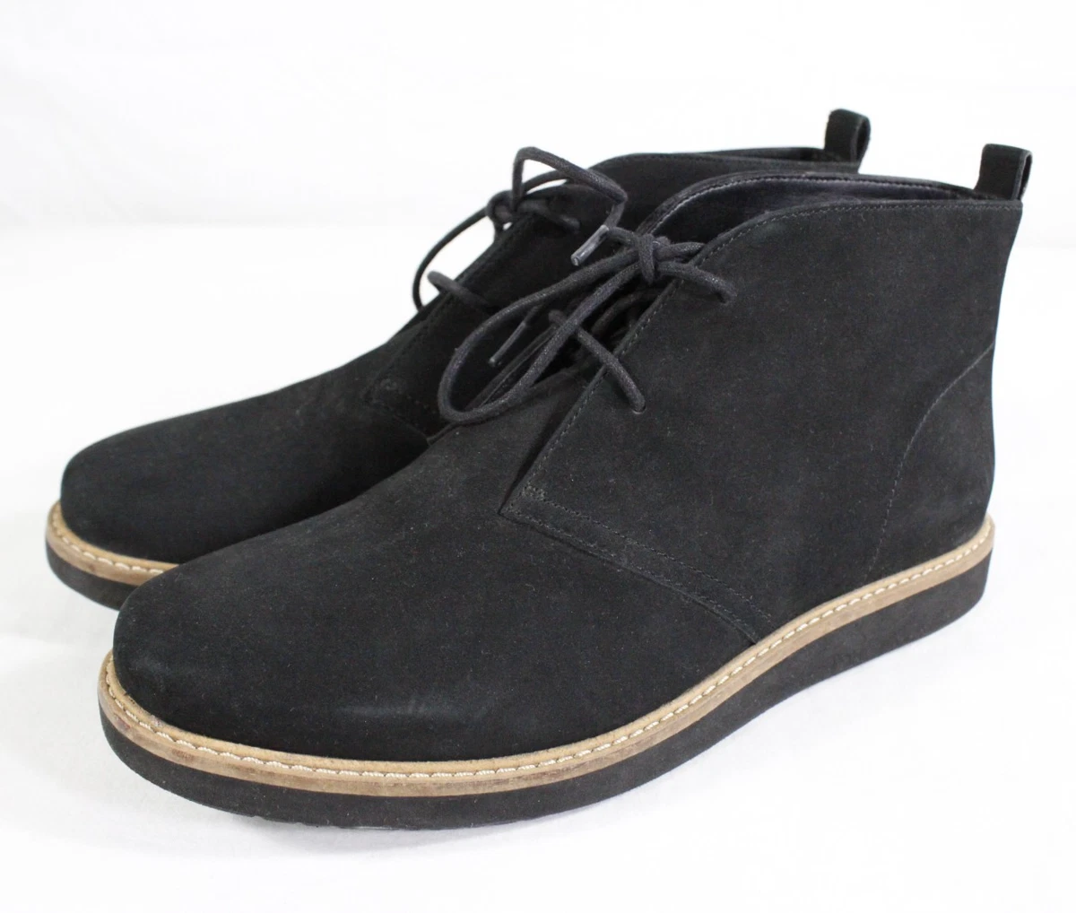 Clarks Black Active Air Leather Chukka Boots Size 9.5 Mens Monahan Chukka Black Smooth Boots | Clarks main image 2