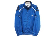 Vintage ADIDAS Track Jacket Full Zip Size XL blue 90s sport windbreaker