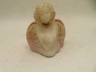 Fenton Satin Guardian Angel Hand Painted & Signed  S SCHNER BERGER  3.5 INCH