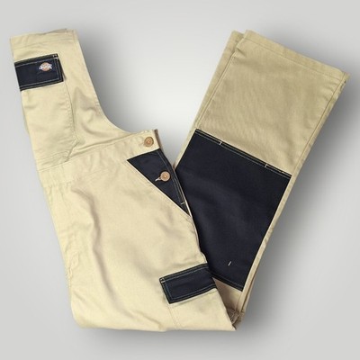 Dickies Everyday Bib and Brace Herren Arbeitsoverall Beige & Schwarz Größe Large 