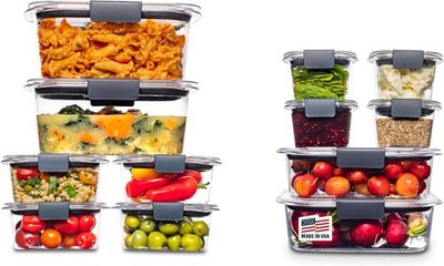 Rubbermaid Brilliance BPA-Free Airtight Food Storage Containers, 24-Piece Set, E