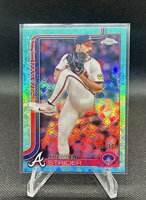 2025 Topps Chrome Logofractor Edition - Spencer Strider, #46 Aqua Refractor /199