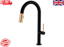BRASS ALL COPPER Mono Pull Out Kitchen Mixer Tap Pull Down Spray High Arc 360°