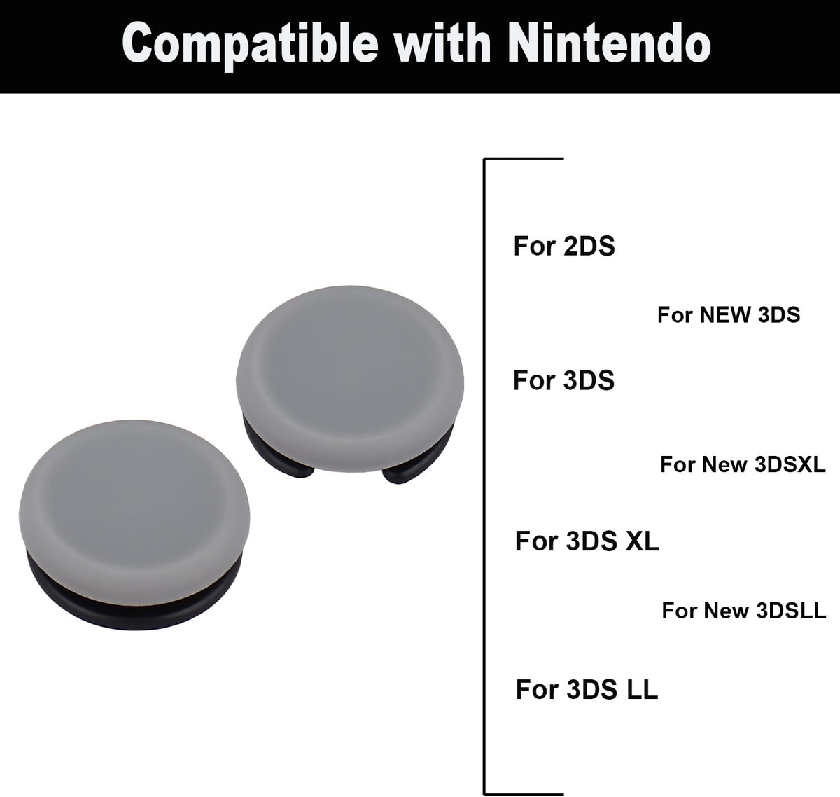2Pcs Analog Stick Cap Replacement 3D Joystick Cover for 2DS 3DS