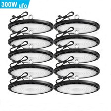 10 Pack 300W UFO Led High Bay Light Warehouse Commercial Industrial Shop Light