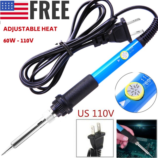 Electric Soldering Iron Gun Adjustable Temperature 60W Welding Set Tool Kit 110V